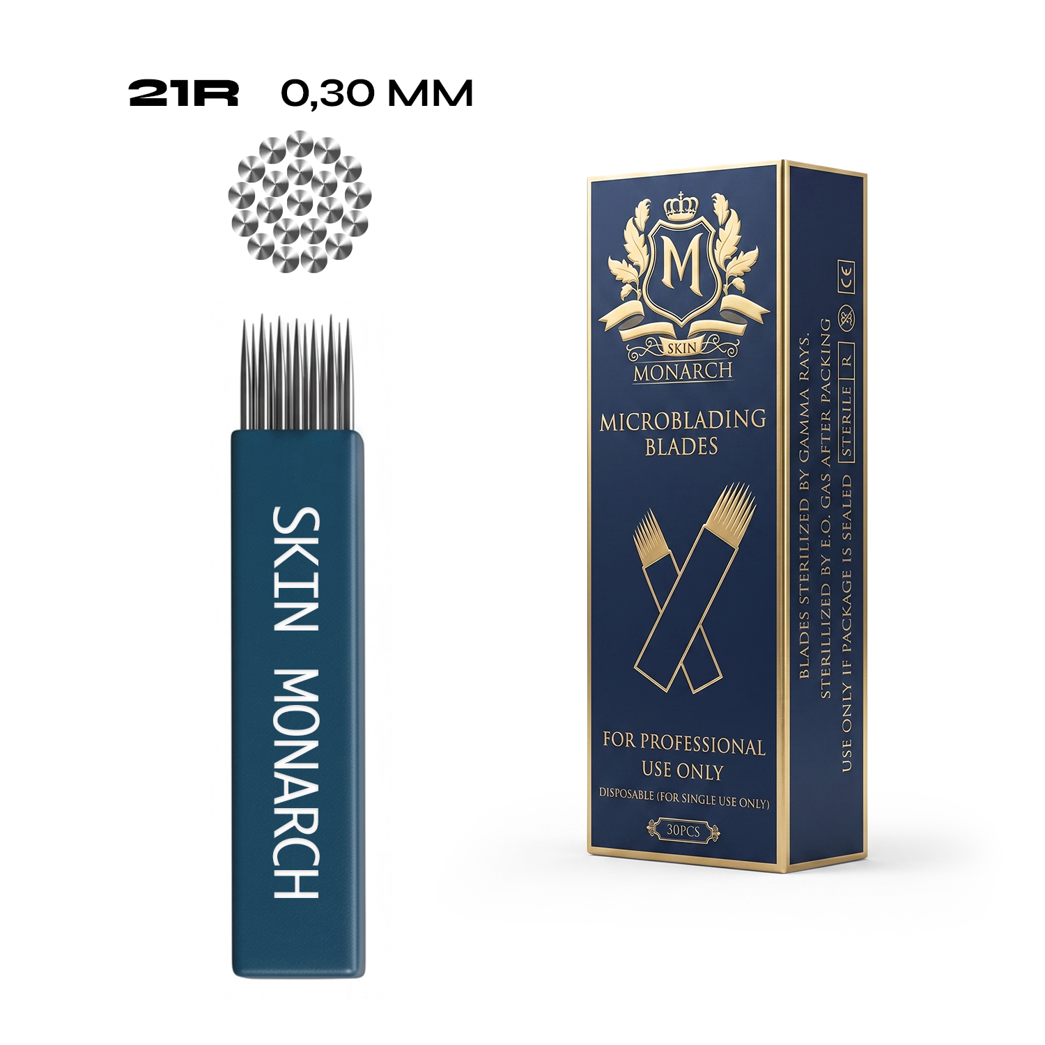 Skin Monarch Microblading Needles 21R 0.30mm — box