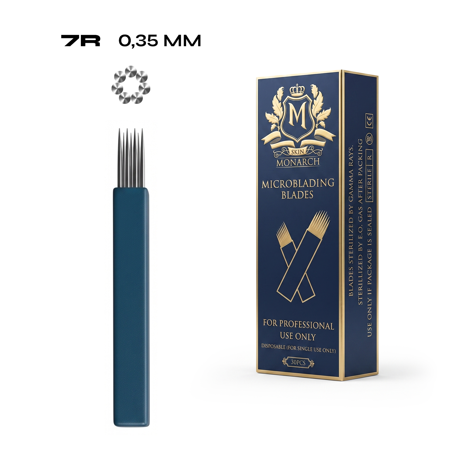 Skin Monarch Microblading Needles 7R 0.35mm — box