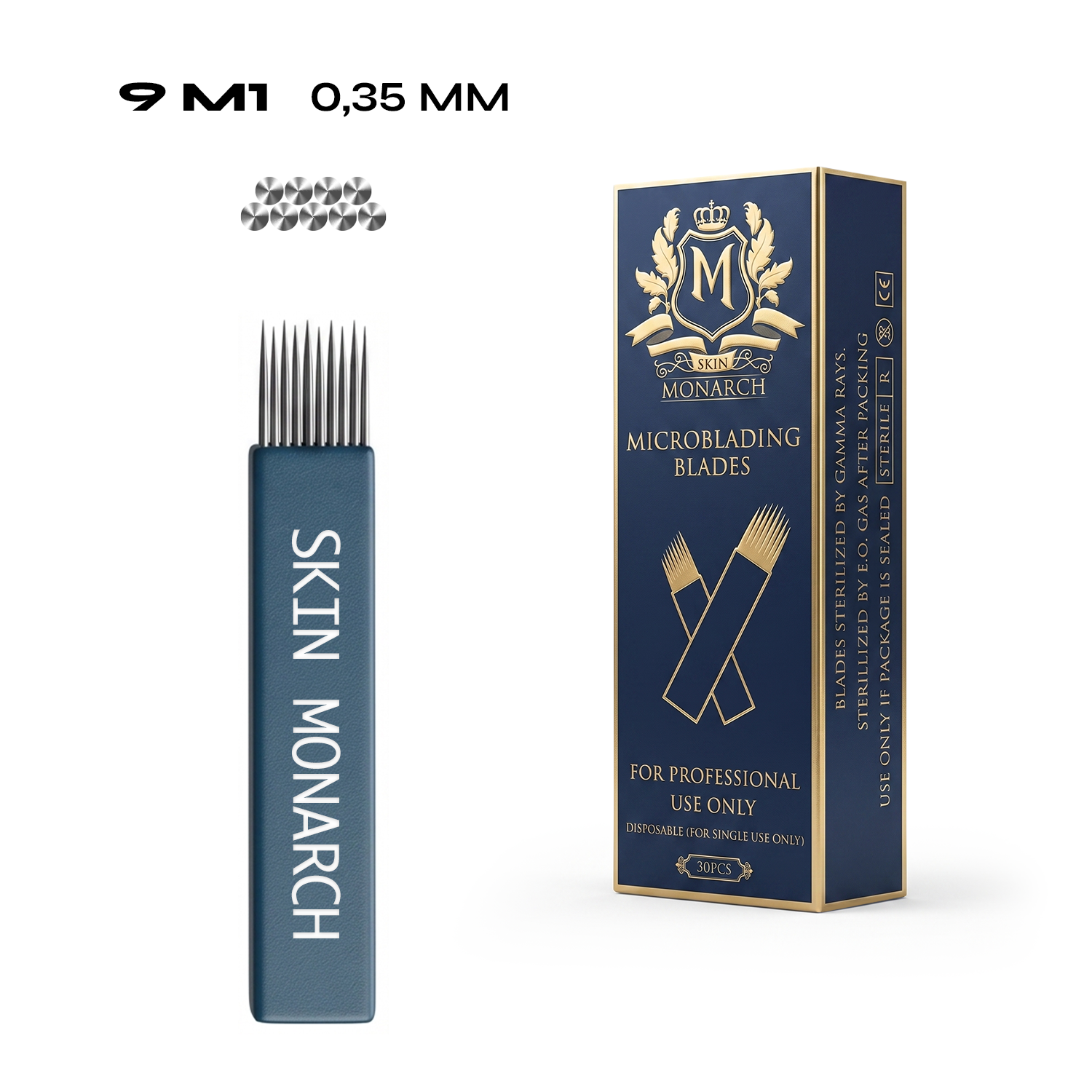 Skin Monarch Microblading Needles 9M1 0.35mm — box