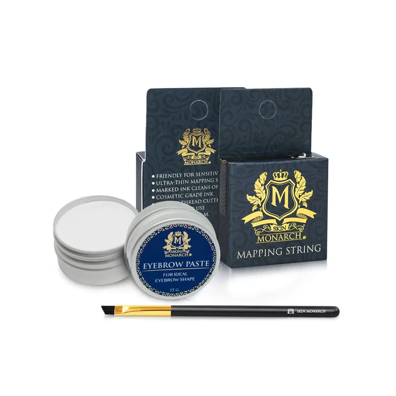 Skin Monarch Brow Mapping Kit — white paste, mapping string & brush