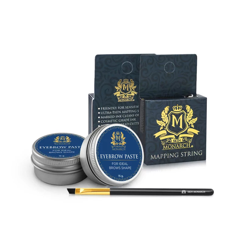 Skin Monarch Brow Mapping Kit — white paste, mapping string & brush